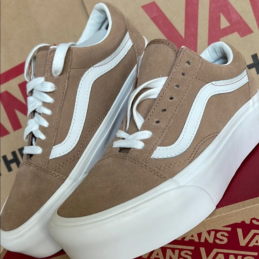 Vans WMNS Old Skool Stacked Soft Suede Burro/True White VN0A7Q5MB69 Platforms